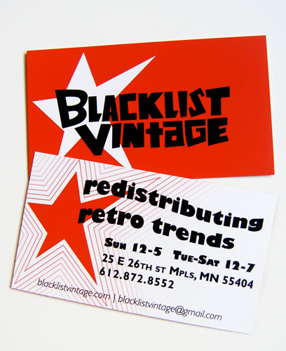 blacklist vintage business card